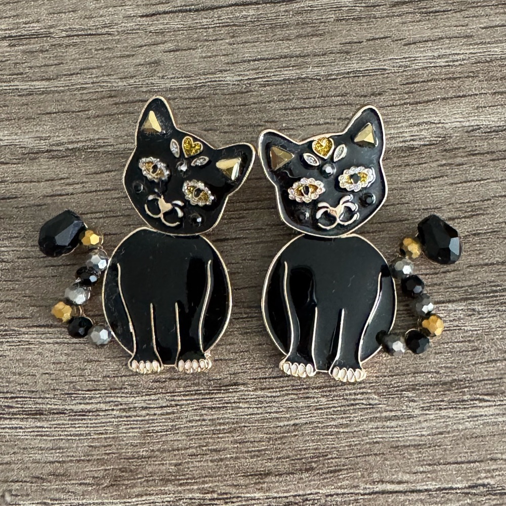 Sugarfix by Baublebar - Black Cat Earrings